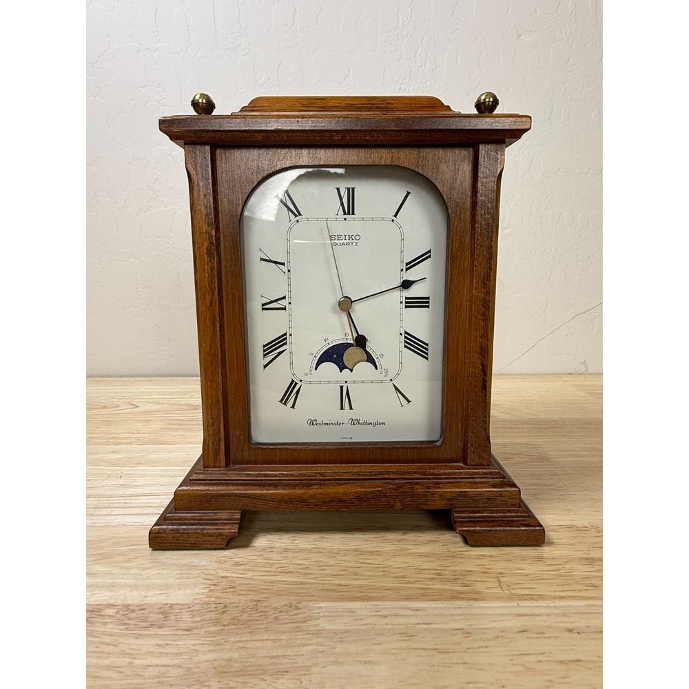 Seiko Quartz Westminster Wittington QGZ401B Desk Mantel Clock‎ Tested Works READ